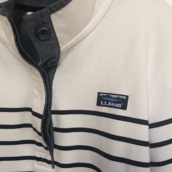 L.L. Bean Mockneck Pullover Stripe - Picture 4 of 11